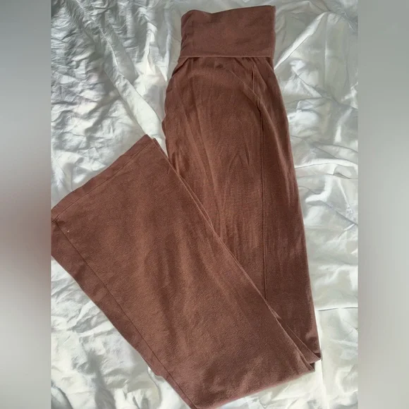 Brown Yoga pants fold over flare leggings - Picture 8 of 8